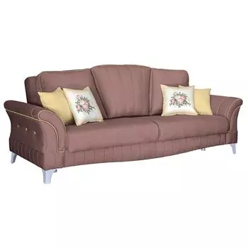 Диван-кровать каролина в обивке из велюра цвета пыльной розы