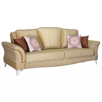 Диван-кровать каролина в обивке из велюра бежевого цвета