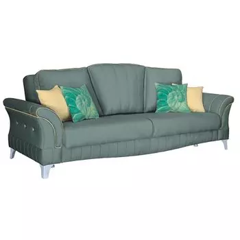 Диван-кровать каролина в обивке из велюра серо-синего цвета