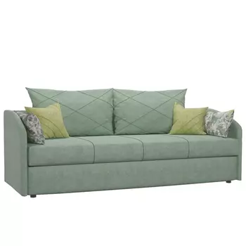 Диван-кровать лавли в обивке зеленого цвета