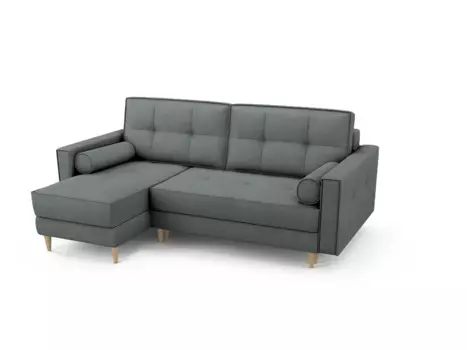 Диван-кровать отто левый темно-серого цвета