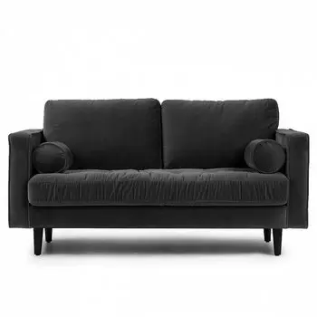 Диван Lucia двухместный с обивкой из велюра серого цвета