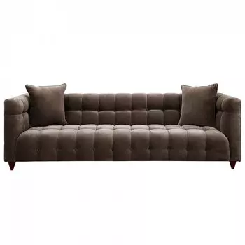 Диван Nara прямой трехместный серо-коричневого цвета