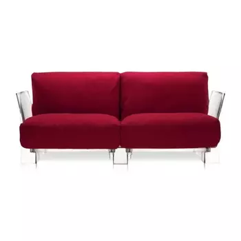 Диван Pop двухместный темно-красного цвета