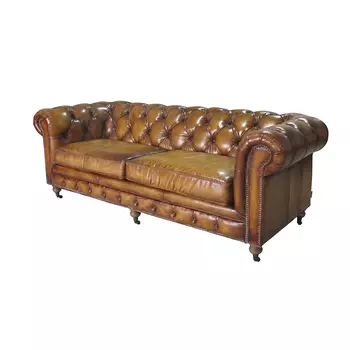 Диван с обивкой из натуральной кожи