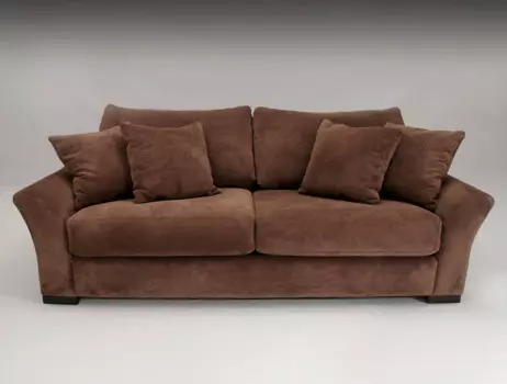 Диван Toby трехместный в обивке из велюра коричневого цвета