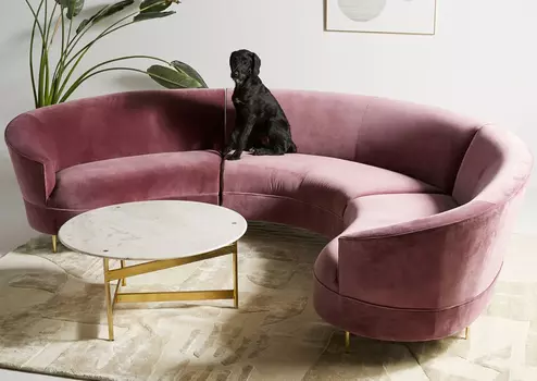 Диван трехместный Grace Serpentine красного цвета