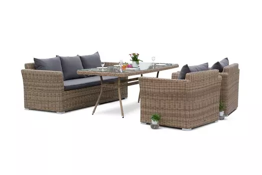 Диван трехместный капучино соломенного цвета