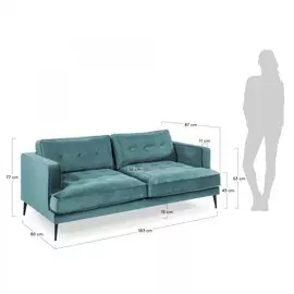 Диван Vinny бирюзового цвета