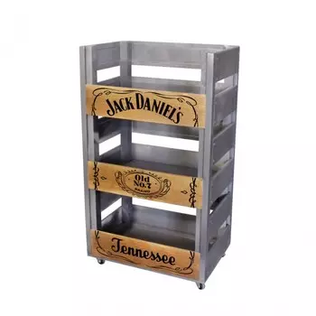 Дубовый стеллаж на колесиках Jack Daniels