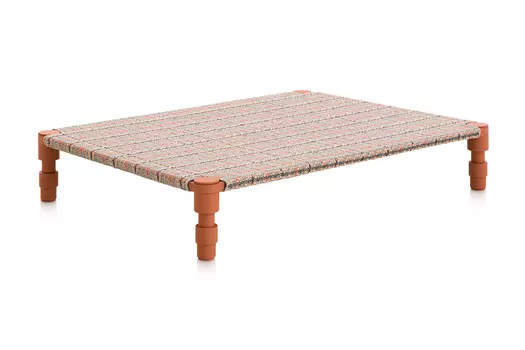 Двойная индийская кровать Tartan Terracotta терракотового цвета