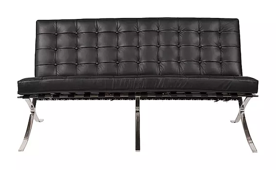 Двухместный диван Barcelona чёрного цвета