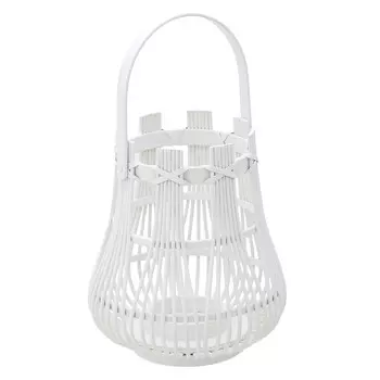 Фонарь из дерева молочного цвета