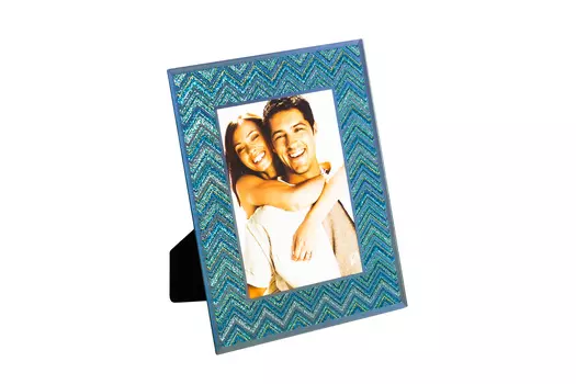 Фоторамка стеклянная голубая