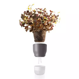 Горшок для растений с с функцией самополива 9 см серый