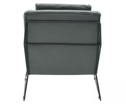 Интерьерное кресло серого цвета на металлических ножках