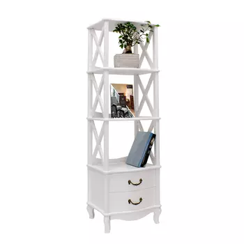 Этажерка джульетта 3 с ящиками и полками молочный дуб