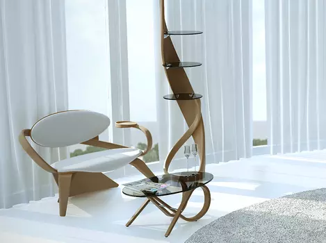 Этажерка "Virtuos" с полками из стекла