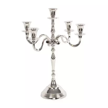 Канделябр из металла серебряного цвета