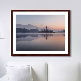 Картина Castle Reflected in Blejsko Jezero Slovenia