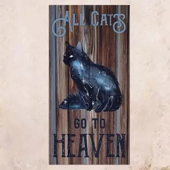 Картина на дереве All Cats go to Heaven 80х40
