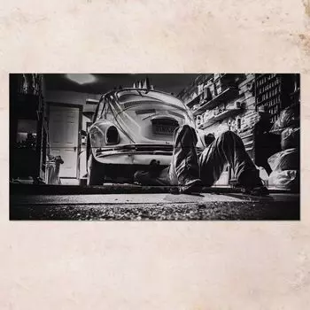 Картина на дереве Auto Repair 40х80