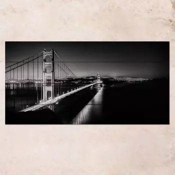 Картина на дереве Night Bridge 40х80