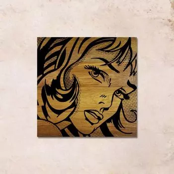 Картина на дереве Pop Art Girl