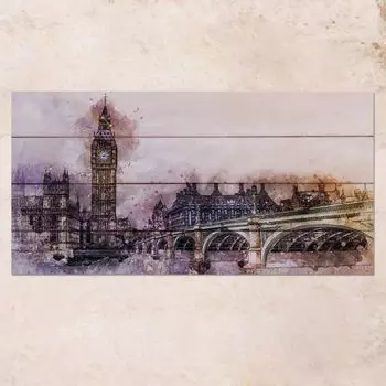 Картина на дереве Westminster Bridge 40х80