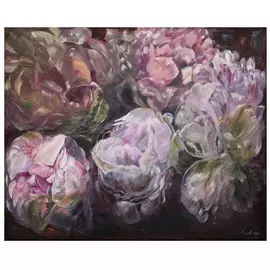 Картина на холсте пионы 90х60