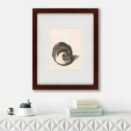 Картина Seated Cat Seen From The Front 1837 г.