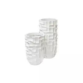 Кашпо белое напольное