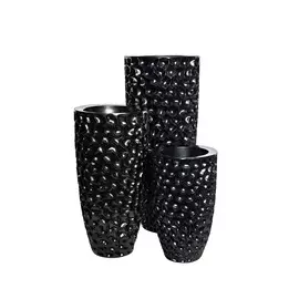 Кашпо жемчужно-черное