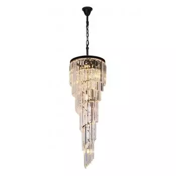 Каскадная люстра Divinare из хрусталя на черном основании