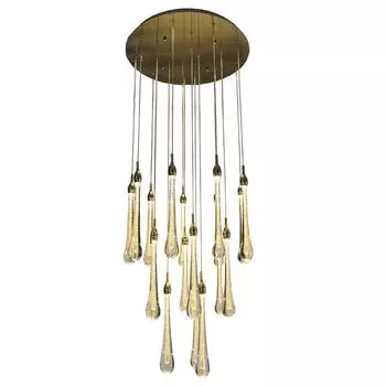 Каскадная светодиодная люстра асмер со стеклянными плафонами