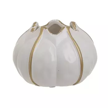Керамическая ваза бело-золотого цвета