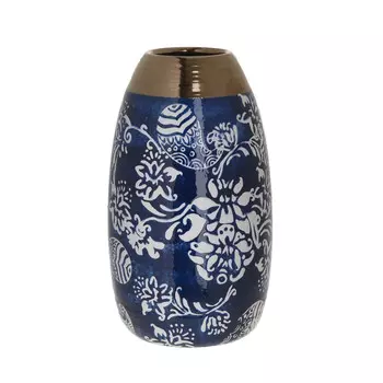 Керамическая ваза сине-белого цвета