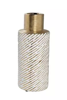 Керамическая ваза золотисто-белого цвета