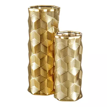 Керамическая ваза золотого цвета