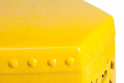 Керамический столик-табурет Design Stool Yellow в виде барабана