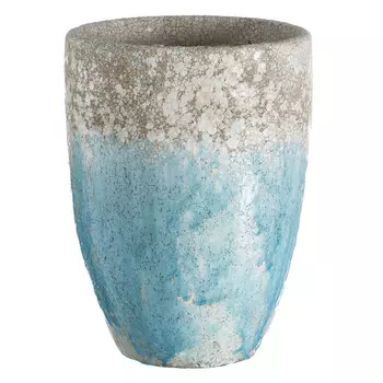 Керамическое кашпо серо-голубого цвета