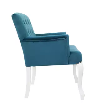 Классическое кресло Deron Blue+White с голубой обивкой