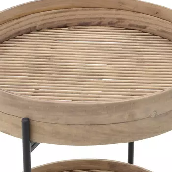 Кофейный стол из металла и бамбука