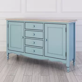 Комод бельевой с восемью ящиками Leblanc голубого цвета