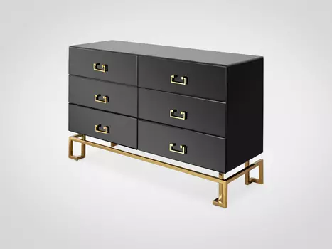 Комод черного цвета на металлических ножках