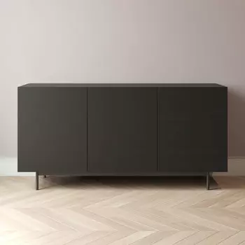Комод Cube-1 180x45 с распашными фасадами черного цвета