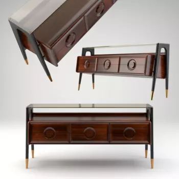 Комод køPmann Gio со стеклянной столешницей