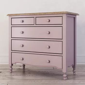 Комод Leblanc с пятью ящиками лавандового цвета