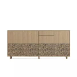 Комод Meganom Mushrooms Oak xl бело-коричневого цвета