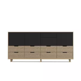 Комод Meganom Pacman Oak бело-коричневого цвета